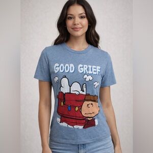 Peanuts Blue and‎ Red Snoopy Tee